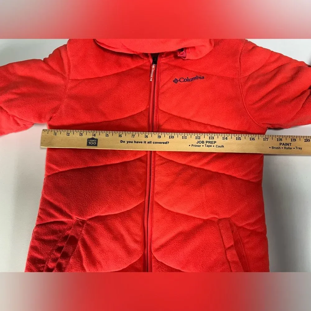 Columbia Reversible Coral Purple Plaid Winter Coat Girls 14/16 - Picture 8 of 9